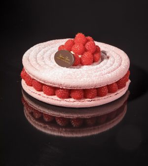 Macaron vanille framboises